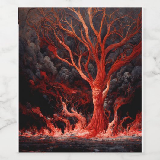 Étiquette Pour Bouteilles De Vin Hell Tree mère des démons (Étiquettes simples)