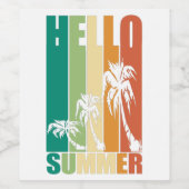 ÉTIQUETTE POUR BOUTEILLES DE VIN HELLO SUMMER (Étiquettes simples)