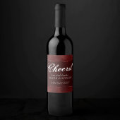 Étiquette Pour Bouteilles De Vin Henné Romance | Red Satiny Grunge Damask