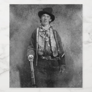 Étiquette Pour Bouteilles De Vin Henry McCarty, Billy le Kid hors-la-loi du Far Wes