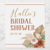 Étiquette Pour Bouteilles De Vin Herbe de Pampas Bohème Personnalisé  (Étiquettes simples)