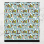 Étiquette Pour Bouteilles De Vin Hérisson et Noël blanc (Étiquettes simples)