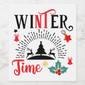 Étiquette Pour Bouteilles De Vin Heure d'hiver (Étiquettes simples)