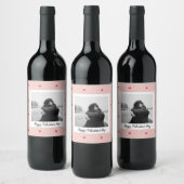 Étiquette Pour Bouteilles De Vin Heureuse Sainte-Valentin | Coeur rose et rouge | C (Bouteilles)