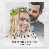 Étiquette Pour Bouteilles De Vin Heureusement Jamais Après La Réception De Mariage  (Étiquettes simples)