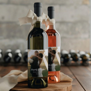 Étiquette Pour Bouteilles De Vin Heureusement Jamais Après Photo Mariage Faveur