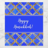 Étiquette Pour Bouteilles De Vin Heureux Hanoukka Gold, Silver et White Laced (Étiquettes simples)