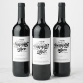 Étiquette Pour Bouteilles De Vin Heureux Jamais Après Divorce Femme Script noir (Bouteilles)
