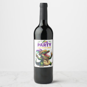 Étiquette Pour Bouteilles De Vin Heureux Mardi Gras Alligator