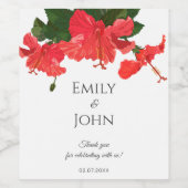 Étiquette Pour Bouteilles De Vin Hibiscus flower Wine Bottle Label  (Étiquettes simples)