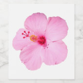 Étiquette Pour Bouteilles De Vin Hibiscus rose Fleur tropicale (Étiquettes simples)