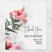 Étiquette Pour Bouteilles De Vin Hibiscus Tropical (Étiquettes simples)