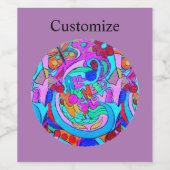 Étiquette Pour Bouteilles De Vin Hippie lavande super Thunder_Cove (Étiquettes simples)