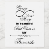 Étiquette Pour Bouteilles De Vin Histoire d'amour (Étiquettes simples)