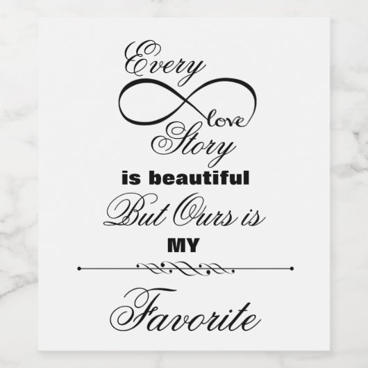 Étiquette Pour Bouteilles De Vin Histoire d'amour (Étiquettes simples)