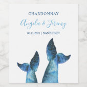 Étiquette Pour Bouteilles De Vin Histoires de baleines bleues (Étiquettes simples)