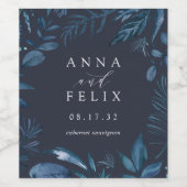 Étiquette Pour Bouteilles De Vin Hiver Azure | Mariage personnalisé (Étiquettes simples)