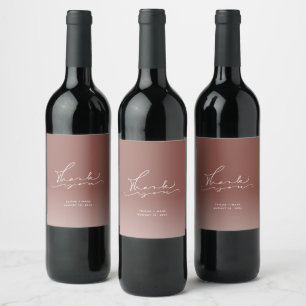 Étiquette Pour Bouteilles De Vin Hiver Mariage de automne rouille Merci Favoriser