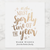 Étiquette Pour Bouteilles De Vin Hiver pétillant (Étiquettes simples)