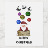 Étiquette Pour Bouteilles De Vin Ho Ho Ho (Étiquettes simples)
