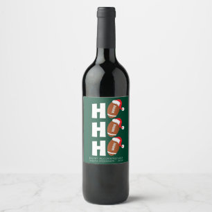 Étiquette Pour Bouteilles De Vin Ho Ho Ho Football Drôle d'humour de Noël
