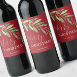 Étiquette Pour Bouteilles De Vin Holly and Berries Holiday Christmas<br><div class="desc">Make your own wine labels for holiday gifts or favors with these personalized labels featuring modern, elegant holly and berries with your message in chic lettering in any color and on any color background. All text, fonts and font colors can be modified, just click the "customize further" link and use...</div>