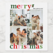 Étiquette Pour Bouteilles De Vin Holly Joyeux Noël Bright Amusement Famille (Étiquettes simples)