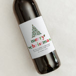 Étiquette Pour Bouteilles De Vin Holly Merry & Bright Christmas<br><div class="desc">Un design de Noël lumineux et amusant à envoyer à la famille et aux amis!</div>