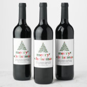 Étiquette Pour Bouteilles De Vin Holly Merry & Bright Christmas (Bouteilles)
