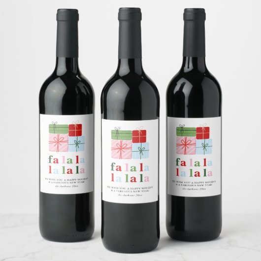 Étiquette Pour Bouteilles De Vin Holly Merry & Bright Holiday (Bouteilles)