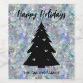 Étiquette Pour Bouteilles De Vin Holographique Opal Pierre Arrière - plan Joyeuses (Étiquettes simples)