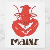 Étiquette Pour Bouteilles De Vin Homard du Maine (Étiquettes simples)