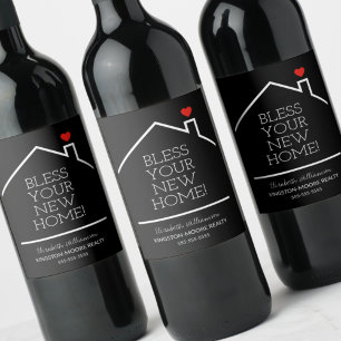 Étiquette Pour Bouteilles De Vin Home Sweet Home Custom Realtor Merci