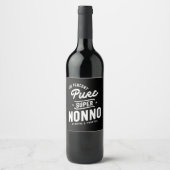 Étiquette Pour Bouteilles De Vin Hommes 100% Pure Super Nonno Cadeau (Devant)