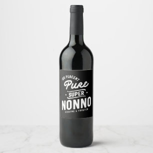 Étiquette Pour Bouteilles De Vin Hommes 100% Pure Super Nonno Cadeau