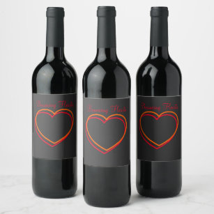 Étiquette Pour Bouteilles De Vin Horloge à rebondir Coeurs étiketten voor wijnfless