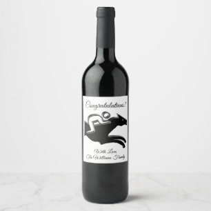Étiquette Pour Bouteilles De Vin Horse Racing Jockey Riding School Logo Félicitatio