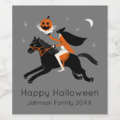 Étiquette Pour Bouteilles De Vin Horseman sans tête customisé (Étiquettes simples)