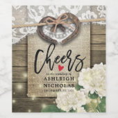 Étiquette Pour Bouteilles De Vin Horseshoe Hydrangea Mariage dentelle encourage à a (Étiquettes simples)