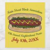 Étiquette Pour Bouteilles De Vin Hot Dog Mustard Relish Frankfurter Hotdog Weiner (Étiquettes simples)