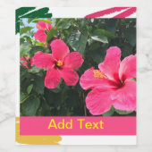 Étiquette Pour Bouteilles De Vin Hot Pink Hibiscus (Étiquettes simples)