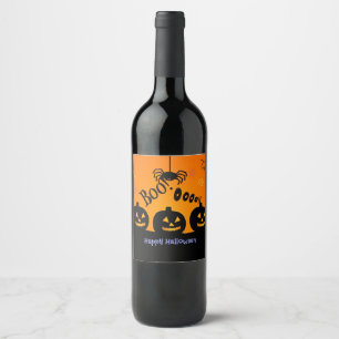 Étiquette Pour Bouteilles De Vin Hou! Oh! Joyeux Halloween