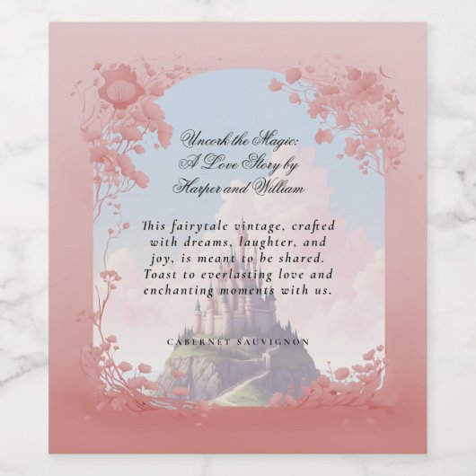 Étiquette Pour Bouteilles De Vin Housse de livre d'histoire d'amour (Étiquettes simples)