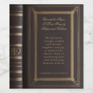Étiquette Pour Bouteilles De Vin Housse de livre d'histoire d'amour