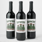 Étiquette Pour Bouteilles De Vin Howdy Christmas Cactus Western Xmas (Bouteilles)