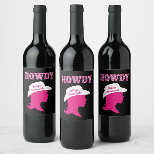 Étiquette Pour Bouteilles De Vin Howdy Nashville Bachelorette (Bouteilles)