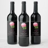 Étiquette Pour Bouteilles De Vin Hydrangea Rose Aquarelle (Bouteilles)