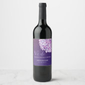 Étiquette Pour Bouteilles De Vin Hydrangeas du sud Mariage pourpre (Devant)