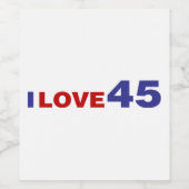 Étiquette Pour Bouteilles De Vin I Love 45 (Étiquettes simples)