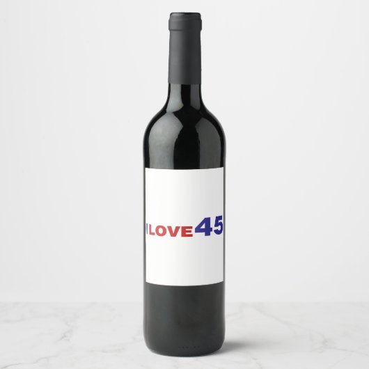 Étiquette Pour Bouteilles De Vin I Love 45 (Devant)